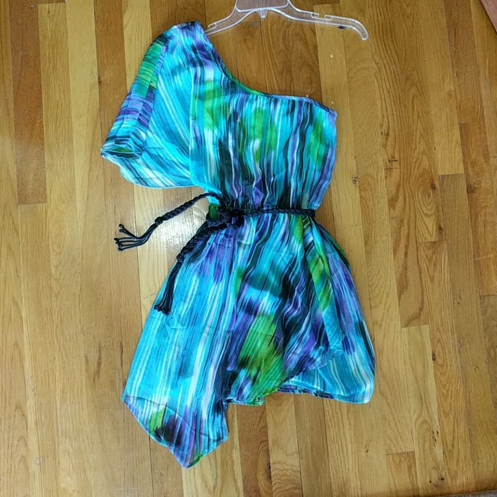 Multicolor One Shoulder Dress - Picture 4 of 4